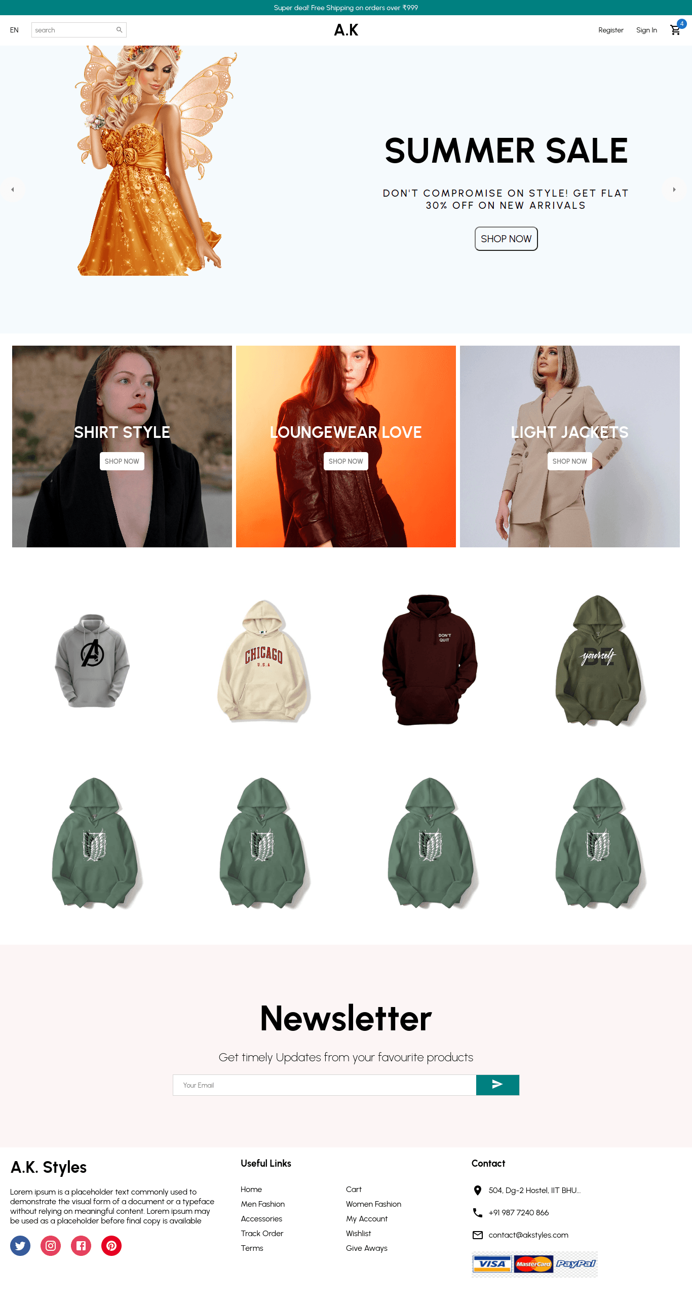 Ecommere Website using React