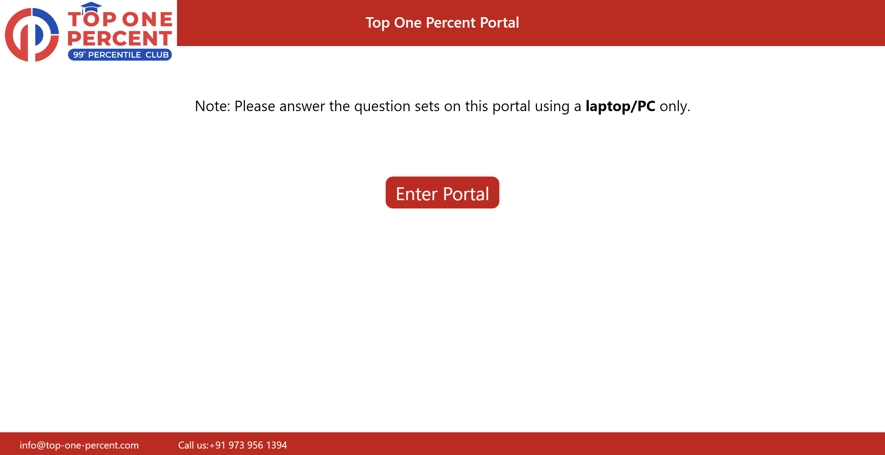 TOP ONE PERCENT GMAT Exam Portal